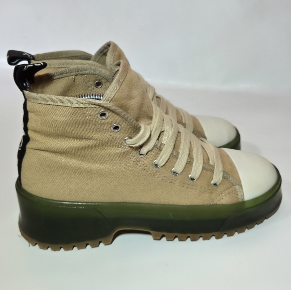 Zara Canvas Fabric High Top Platform Chunky Multicolor Sneakers Shoes Size EU 39 - Picture 10 of 15